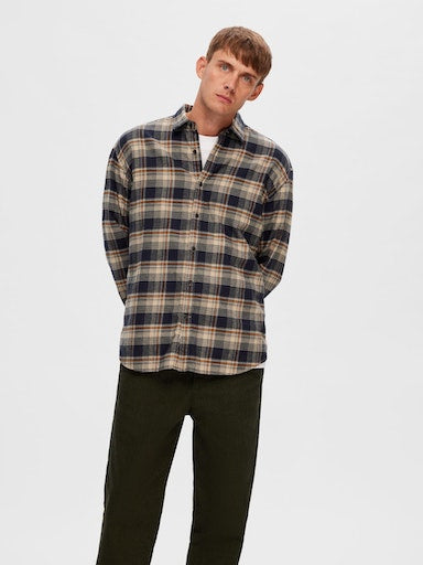 Flannel Long Sleeve Shirt - Sugar Almond Checks