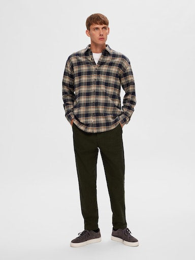 Flannel Long Sleeve Shirt - Sugar Almond Checks