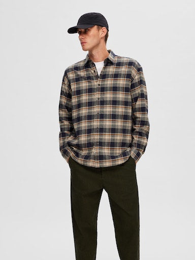 Flannel Long Sleeve Shirt - Sugar Almond Checks