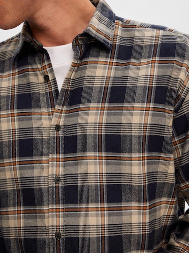 Flannel Long Sleeve Shirt - Sugar Almond Checks