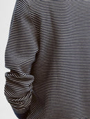 Jake Stripe Round Neck Jumper - Sky Captain/oatmeal