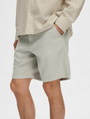 Brody Linen Shorts - Vetiver/oatmeal