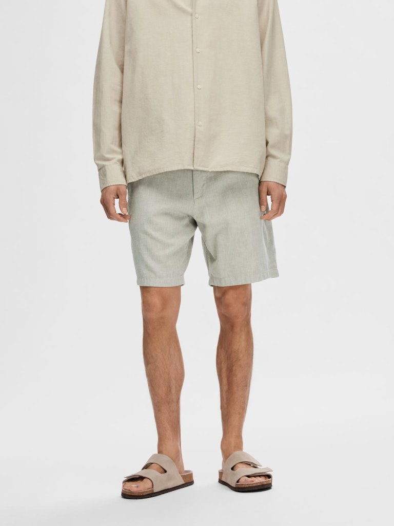 Brody Linen Shorts - Vetiver/oatmeal