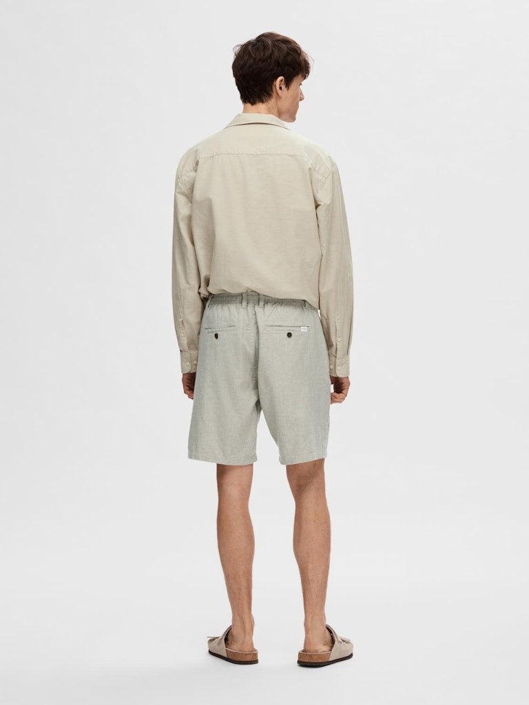Brody Linen Shorts - Vetiver/oatmeal