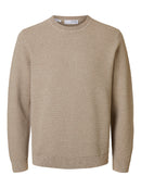 Ross Round Neck Jumper - Oatmeal Greige