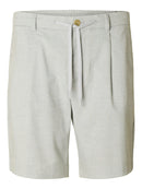 Leory Pleat Shorts - Light Grey Melange