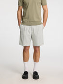 Leory Pleat Shorts - Light Grey Melange
