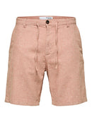 Brody Linen Shorts - Baked Clay/oatmeal