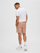 Brody Linen Shorts - Baked Clay/oatmeal