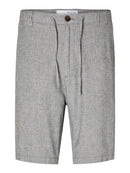 Brody Linen Shorts - Sky Captain/oatmeal