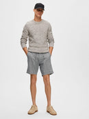 Brody Linen Shorts - Sky Captain/oatmeal