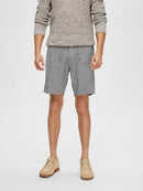 Brody Linen Shorts - Sky Captain/oatmeal