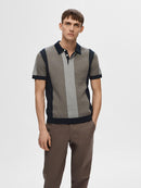 Mattis Stripe Polo - Sky Captain/egret