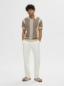 Mattis Stripe Polo - Chocolate/egret