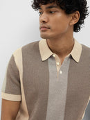 Mattis Stripe Polo - Chocolate/egret
