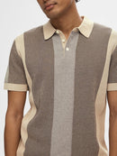 Mattis Stripe Polo - Chocolate/egret