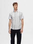 Short Sleeve Linen Shirt - Sky Captain Thin
