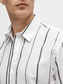 Short Sleeve Linen Shirt - Sky Captain Thin