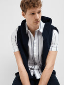 Short Sleeve Linen Shirt - Sky Captain Thin