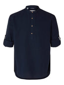 Long Sleeve Linen Shirt - Sky Captain