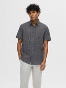 Short Sleeve Linen Shirt - Sky Captain/waves