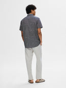 Short Sleeve Linen Shirt - Sky Captain/waves