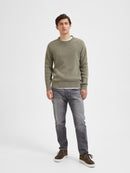 Rodney Round Neck Jumper - Vetiver