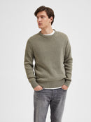 Rodney Round Neck Jumper - Vetiver