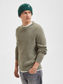 Rodney Round Neck Jumper - Vetiver
