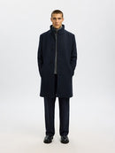 Rainar Wool Blend Coat - Sky Captain Twill