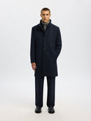Rainar Wool Blend Coat - Sky Captain Twill