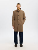 Rainar Wool Blend Coat - Fallen Rock Melange