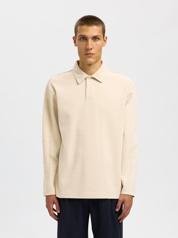 Selected Homme Henry Long Sleeve Polo - Angora
