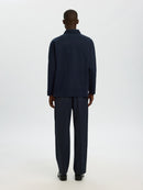 Selected Homme Henry Long Sleeve Polo - Sky Captain