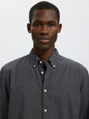 Cole Jay Melange Shirt - Dark Grey Melange