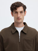 Scott 1/2 Zip Sweatshirt - Turkish Coffee