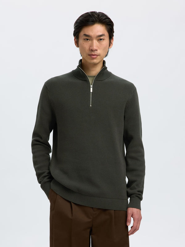 Dane 1/4 Zip Jumper - Deep Forest