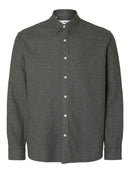 Noah Brushed Twist Shirt - Gray Flannel Twisted/black