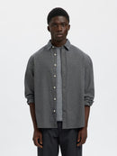 Noah Brushed Twist Shirt - Gray Flannel Twisted/black
