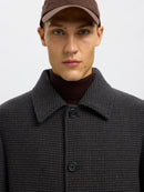 Archive Car Coat - Dark Grey Houndstooth