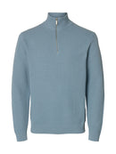 Dane 1/4 Zip Jumper - Dusty Blue