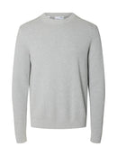 Dane Round Neck Jumper - Light Grey Melange