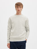 Dane Round Neck Jumper - Light Grey Melange
