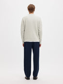 Dane Round Neck Jumper - Light Grey Melange