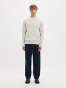 Dane Round Neck Jumper - Light Grey Melange