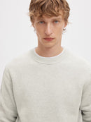 Dane Round Neck Jumper - Light Grey Melange