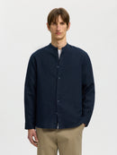Clay Linen Blend Shirt - Sky Captain