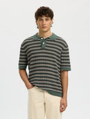 Dane Structure Polo Shirt - Balsam Green Stripes