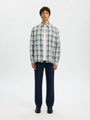 Landon Check Shirt - Egret Blue Mirage/check