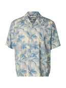 Air Short Sleeve Shirt - Blue Mirage Leaves